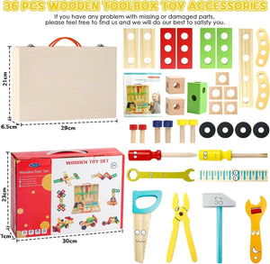 TurtleBee Wooden Toolbox Set for Kids | The Mom Store - Wooden pretend & Play Toys