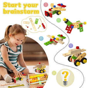 TurtleBee Wooden Toolbox Set for Kids | The Mom Store - Wooden pretend & Play Toys