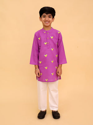 Tweet Dreams Boys Embroidered Kurta Pajama Set - KES - BK - TWDBY - 0 - 6