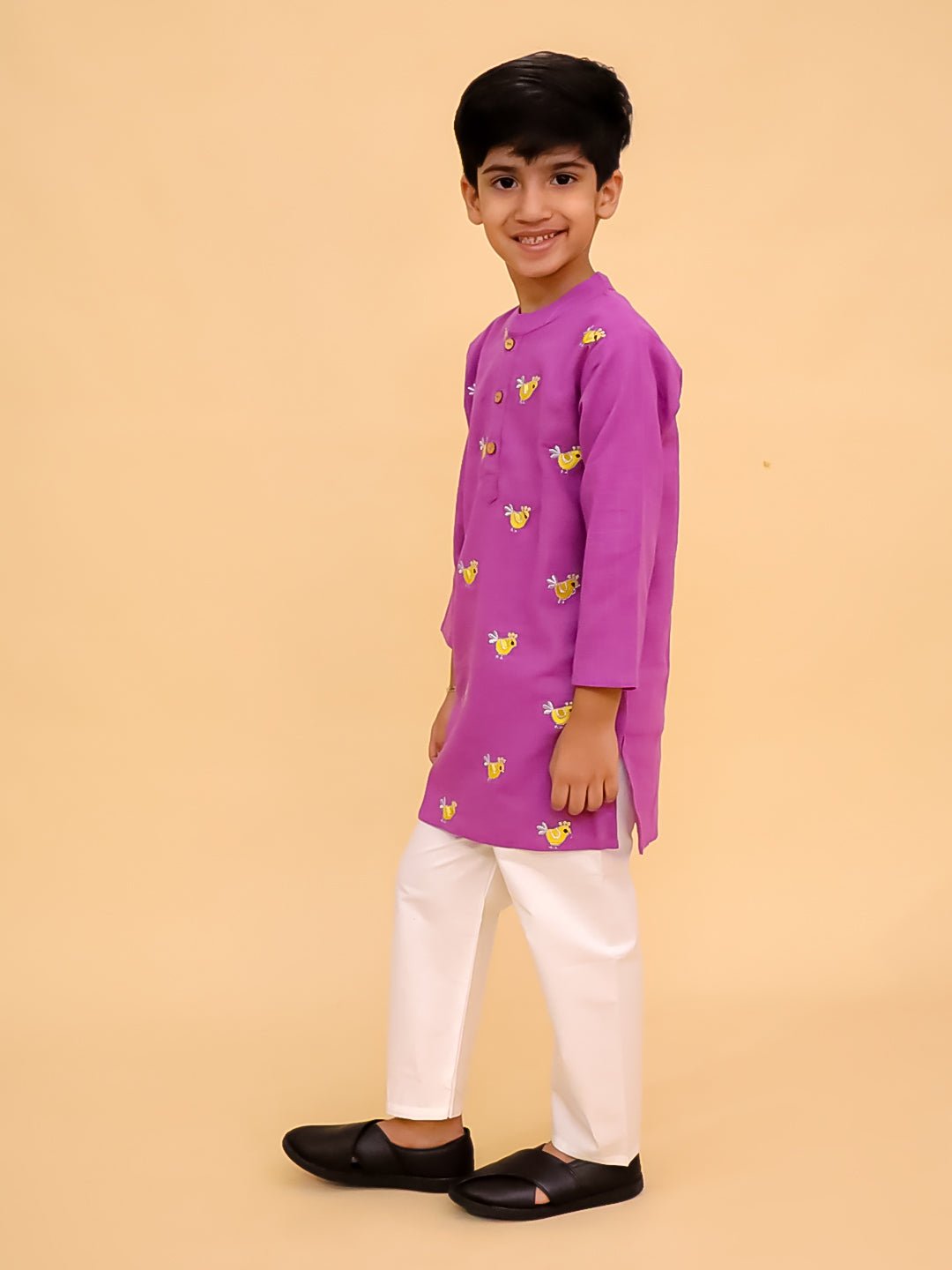 Tweet Dreams Boys Embroidered Kurta Pajama Set - KES - BK - TWDBY - 0 - 6