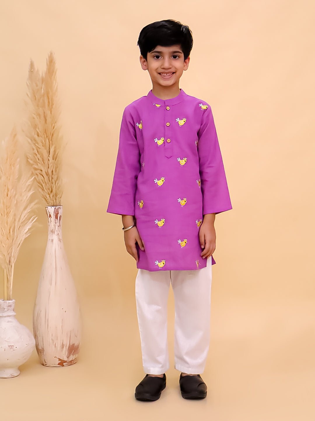 Tweet Dreams Boys Embroidered Kurta Pajama Set - KES - BK - TWDBY - 0 - 6