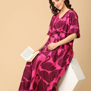 Tweet Dreams Maternity and Nursing Kaftan Nighty - NW - SK - TWTDM - S