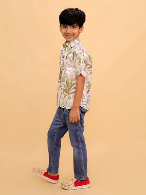 Twinning Combo - Bagh - i - Bold Jungle Print Men's Shirt and Boys Shirt - TWN2 - BGIBMSB