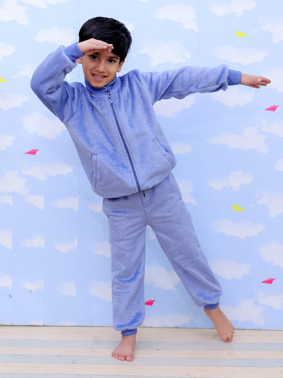 The Mom Store - Twinning Combo - Twinning Combo: Blue Snuggles Womens and Kids Fleece Co - ord Sets - TWN2 - SD - BSWKFC