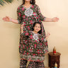 Twinning Combo - Madhu Mala Anarkali Kurta Set with Girls Anarkali Sharara Set - TWN2 - MAKGAS