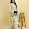 Twinning Combo-Madhupeela Floral Print Womens Anarkali Kurta Set With Boys Jacket Kurta Pajama Set - TWN2-MDPWB