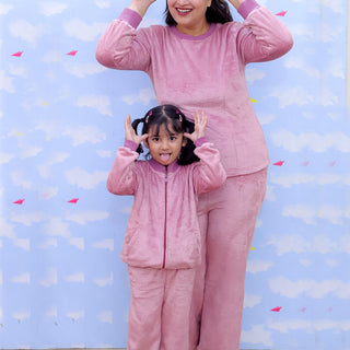 Twinning Combo: Puffin in Pink Womens and Kid Fleece Co - ord Sets - TWN2 - SD - PIPWKFC