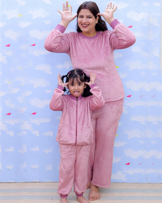 Twinning Combo: Puffin in Pink Womens and Kid Fleece Co - ord Sets - TWN2 - SD - PIPWKFC