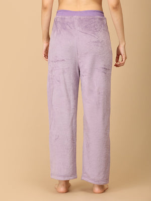 The Mom Store - Twinning Combo - Twinning Combo: Purple Fluffies Womens and Kid Fleece Co - ord Sets - TWN2 - SD - PFWKFC
