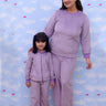 Twinning Combo: Purple Fluffies Womens and Kid Fleece Co - ord Sets - TWN2 - SD - PFWKFC