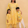 Twinning Combo - Ray of Style Women's Anarkali Set with Girls Anarkali Set & Boys Jacket Kurta Pajama - TWN3 - ROSWAGABJ