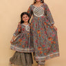 Twinning Combo - Tealrang Womens Kurta Set with Girls Anarkali Sharara Set - TWN2 - TLRWKGA