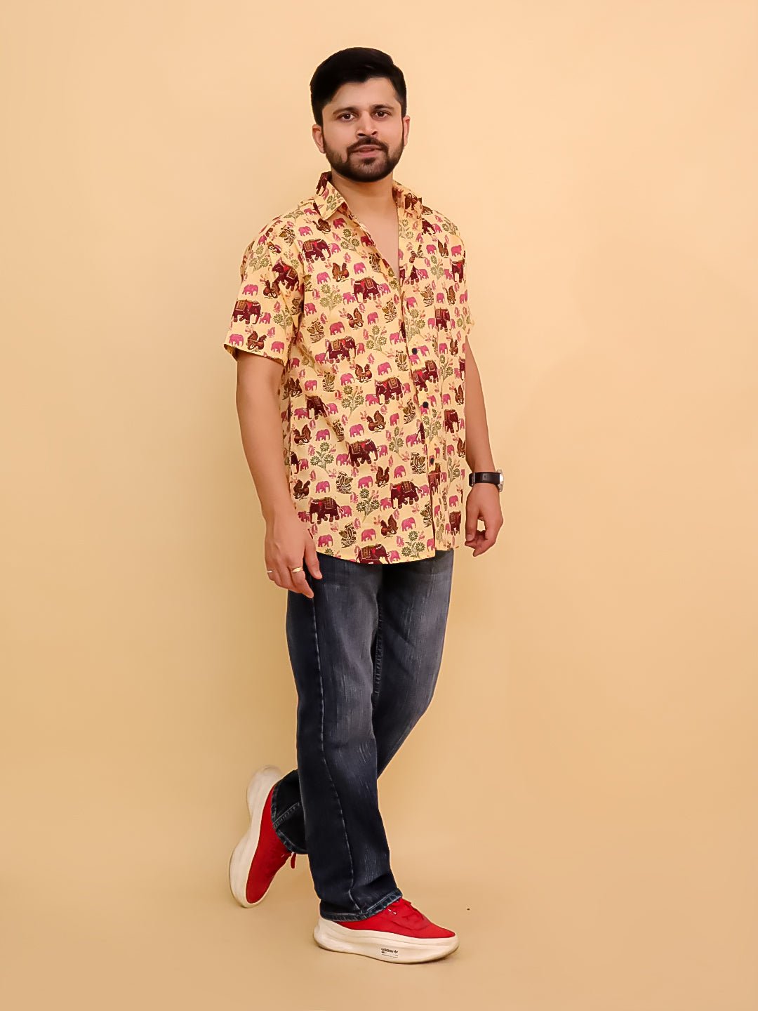 Twinning Combo - The Gentle Giant Elephant Print Men's Shirt and Boys Shirt - TWN2 - TGNEMSB