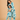 Twinning Set- Aqua Grid Womens and Girls Kurta Set - Twinning Combo