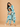 Twinning Set- Aqua Grid Womens and Girls Kurta Set - Twinning Combo