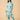 Twinning Set- Aqua Grid Womens and Girls Kurta Set - Twinning Combo