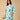 Twinning Set- Aqua Grid Womens and Girls Kurta Set - Twinning Combo