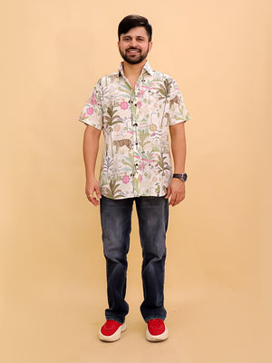 Twinning Set- Bagh-i-Bold Jungle Print Men's Shirt and Boys Shirt - Twinning Combo