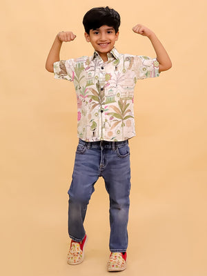 Twinning Set- Bagh-i-Bold Jungle Print Men's Shirt and Boys Shirt - Twinning Combo