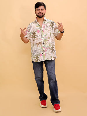 Twinning Set- Bagh-i-Bold Jungle Print Men's Shirt and Boys Shirt - Twinning Combo