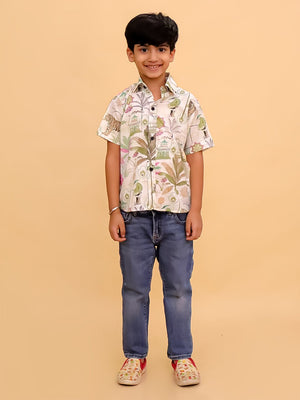 Twinning Set- Bagh-i-Bold Jungle Print Men's Shirt and Boys Shirt - Twinning Combo