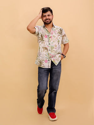 Twinning Set- Bagh-i-Bold Jungle Print Men's Shirt and Boys Shirt - Twinning Combo