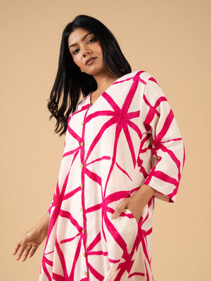 Twinning Set- Blush Grid Womens and Girls Kurta Set - Twinning Combo