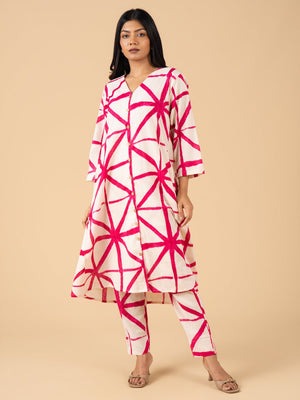 Twinning Set- Blush Grid Womens and Girls Kurta Set - Twinning Combo