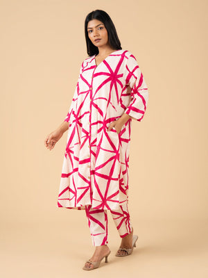 Twinning Set- Blush Grid Womens and Girls Kurta Set - Twinning Combo