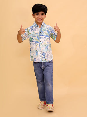 Twinning Set- Prowl Patrol Jungle Print Men's Shirt and Boys Shirt - Twinning Combo