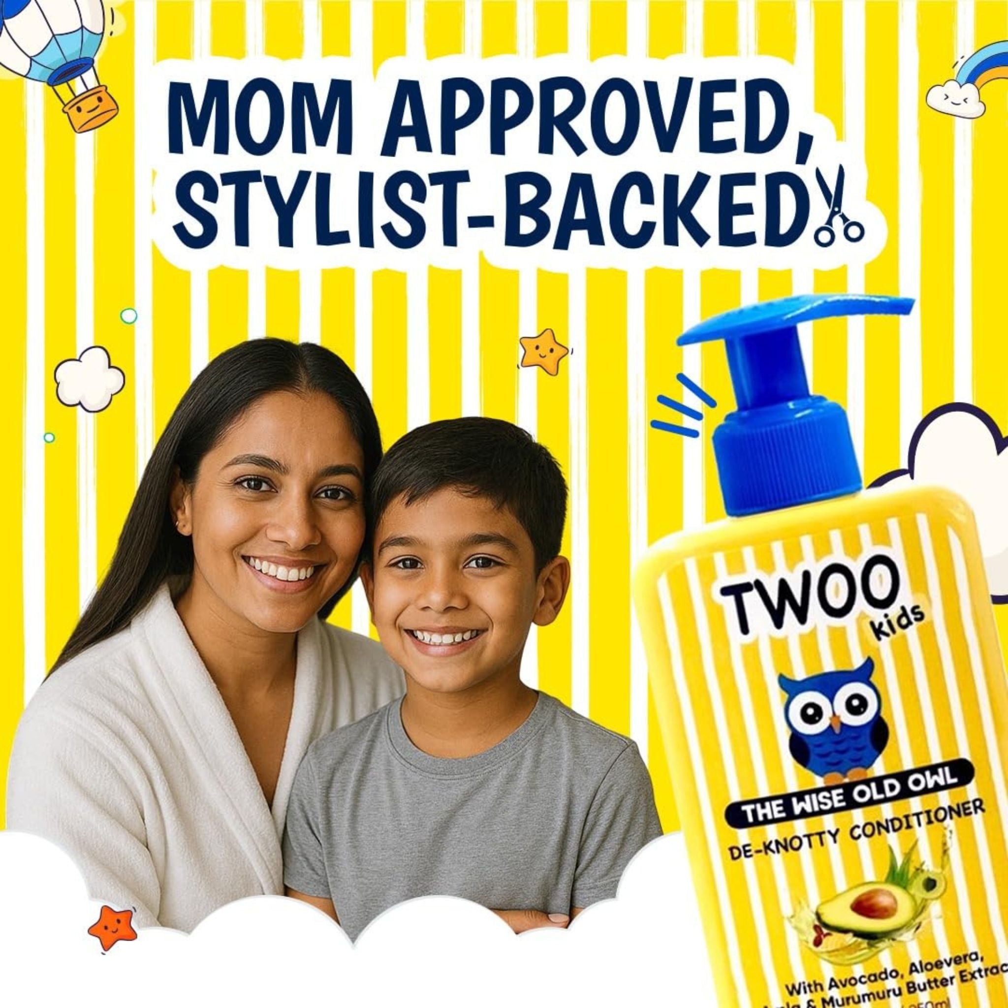 TWOO Kids De - Knotty Conditioner with Avocado, Aloe Vera & Murumuru Butter – 250ml - 8906002231805
