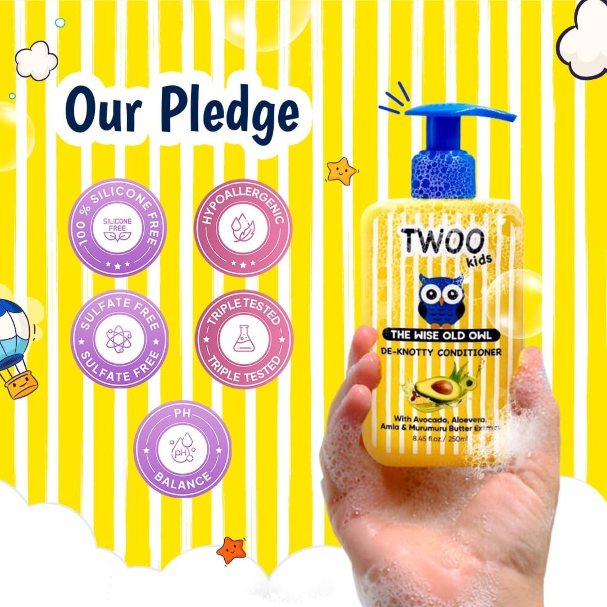 TWOO Kids De - Knotty Conditioner with Avocado, Aloe Vera & Murumuru Butter – 250ml - 8906002231805