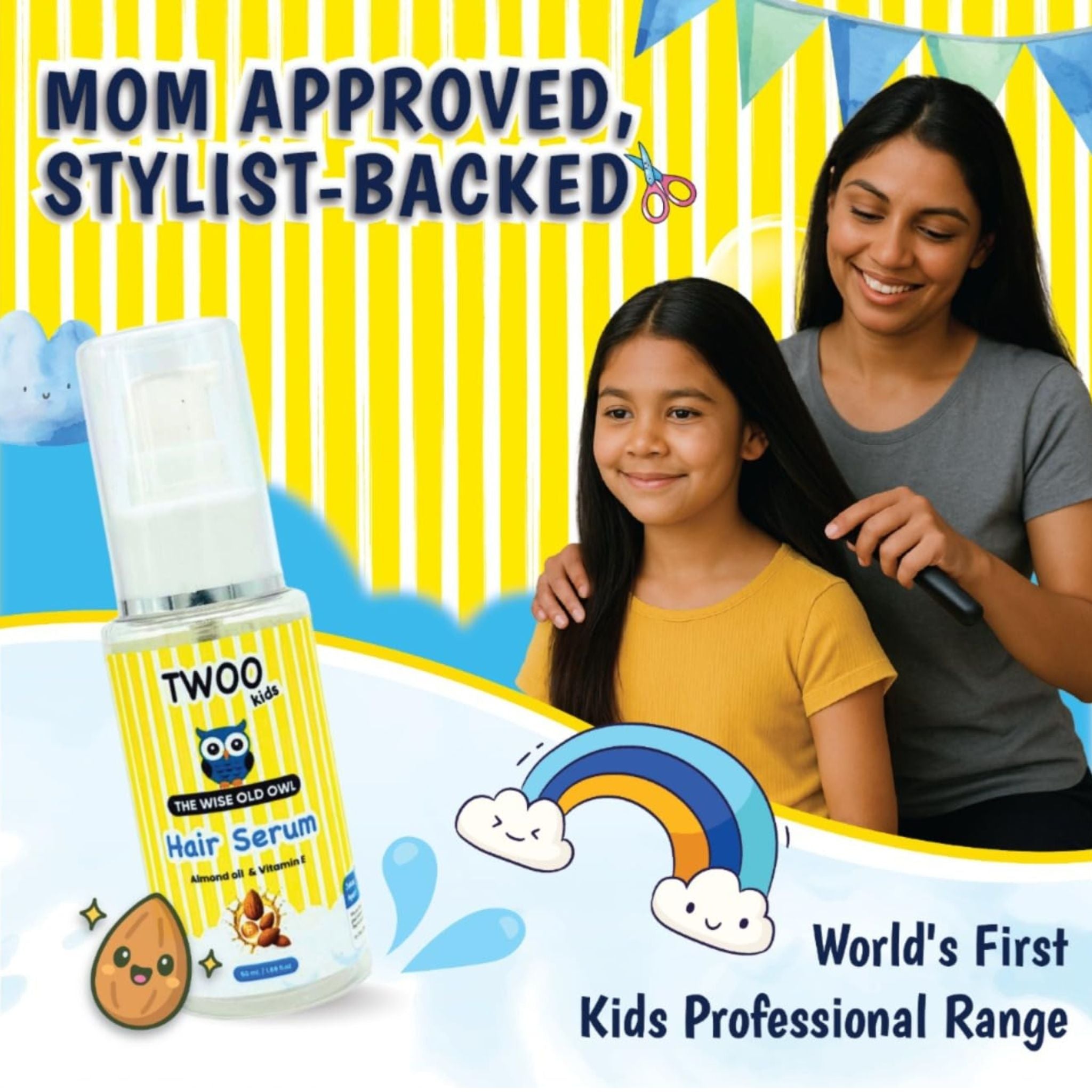 TWOO Kids De - Knotty Hair Serum with Almond Oil & Vitamin E – Smooth & Shiny Hair - 8906002231881