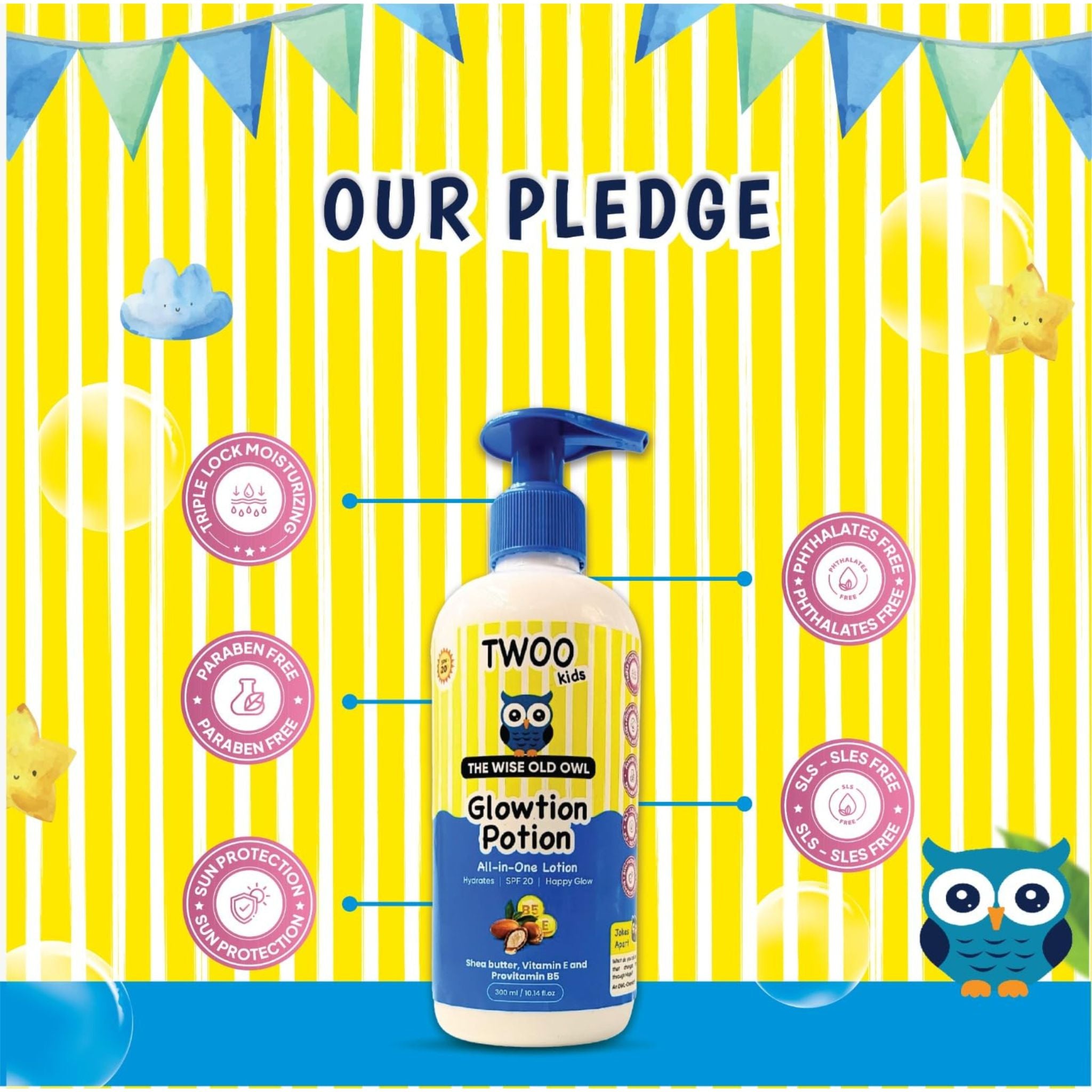 TWOO Kids Glowtion Potion with Vitamin E & Shea Butter – Keeping Skin Soft & Smooth - 8906002231836
