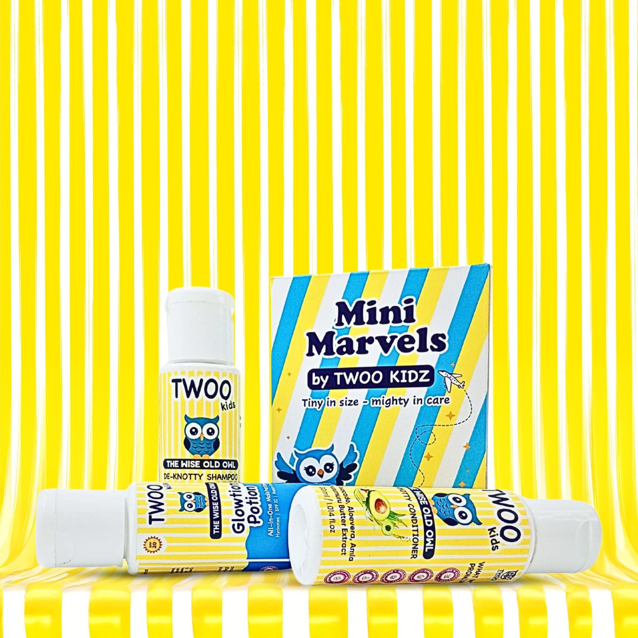 TWOO Kids Mini Marvels Kit - De - Knotty Shampoo, De - Knotty Conditioner and Glowtion Potion - 8906002231898