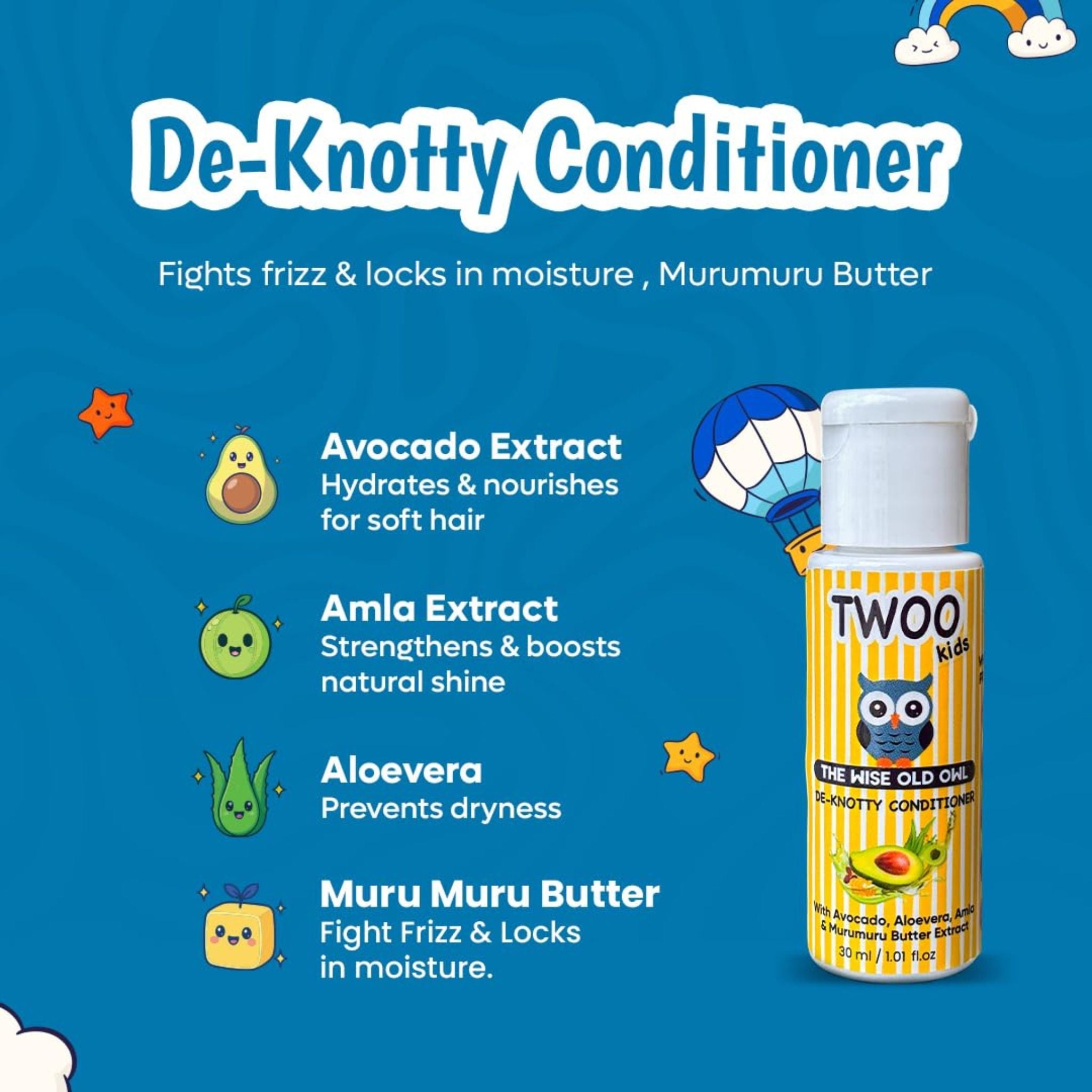 TWOO Kids Mini Marvels Kit - De - Knotty Shampoo, De - Knotty Conditioner and Glowtion Potion - 8906002231898