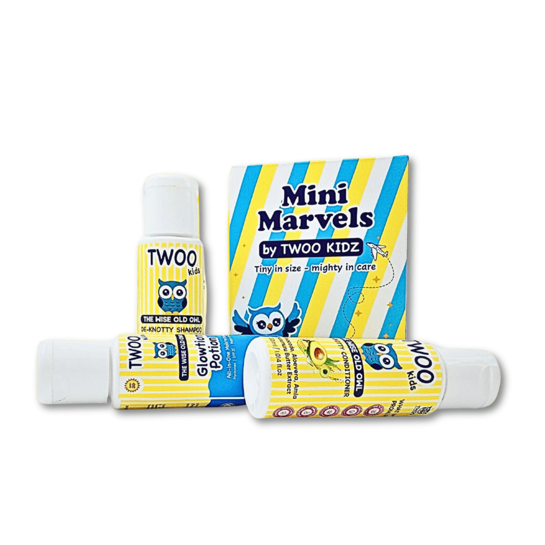 TWOO Kids Mini Marvels Kit - De - Knotty Shampoo, De - Knotty Conditioner and Glowtion Potion - 8906002231898