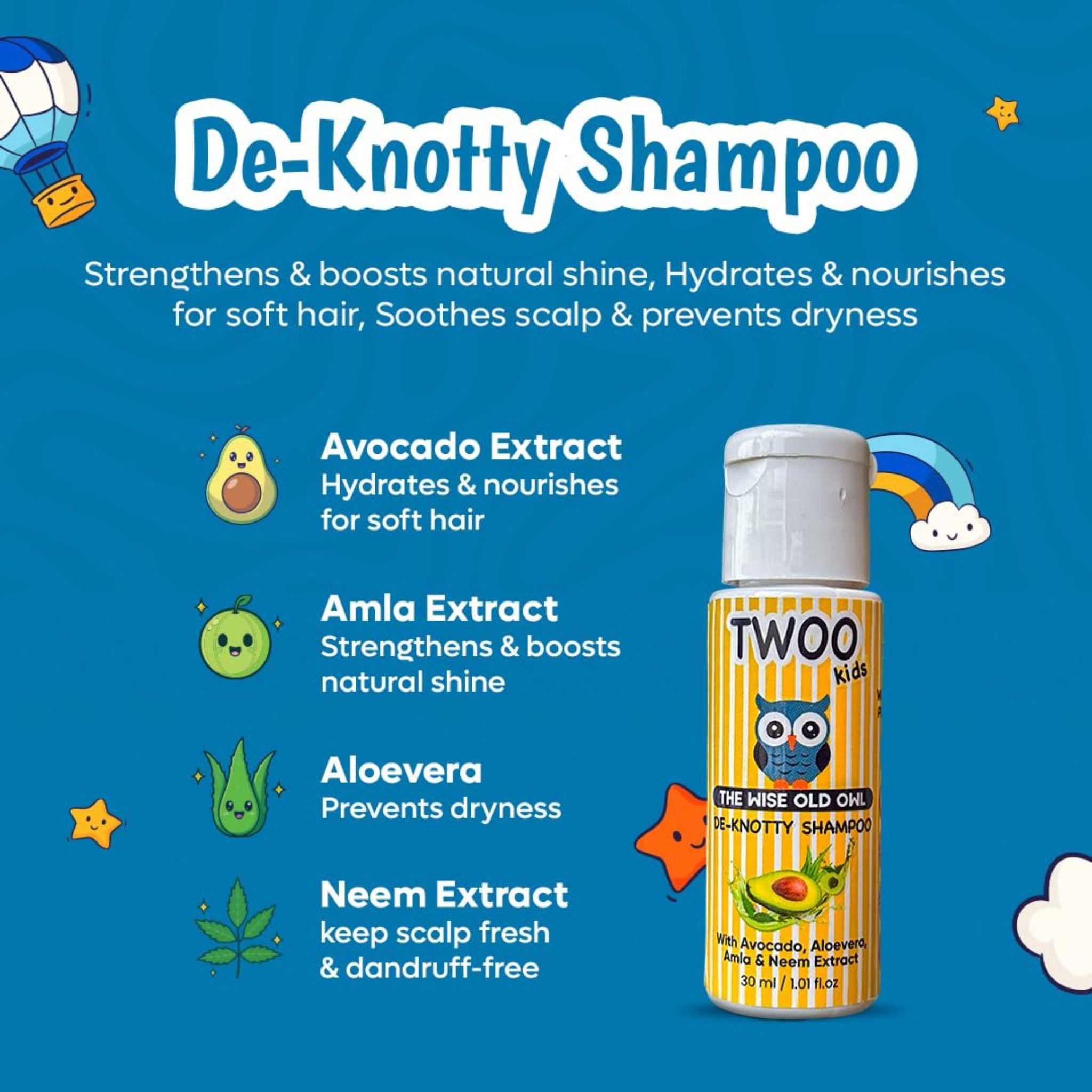 TWOO Kids Mini Marvels Kit - De - Knotty Shampoo, De - Knotty Conditioner and Glowtion Potion - 8906002231898