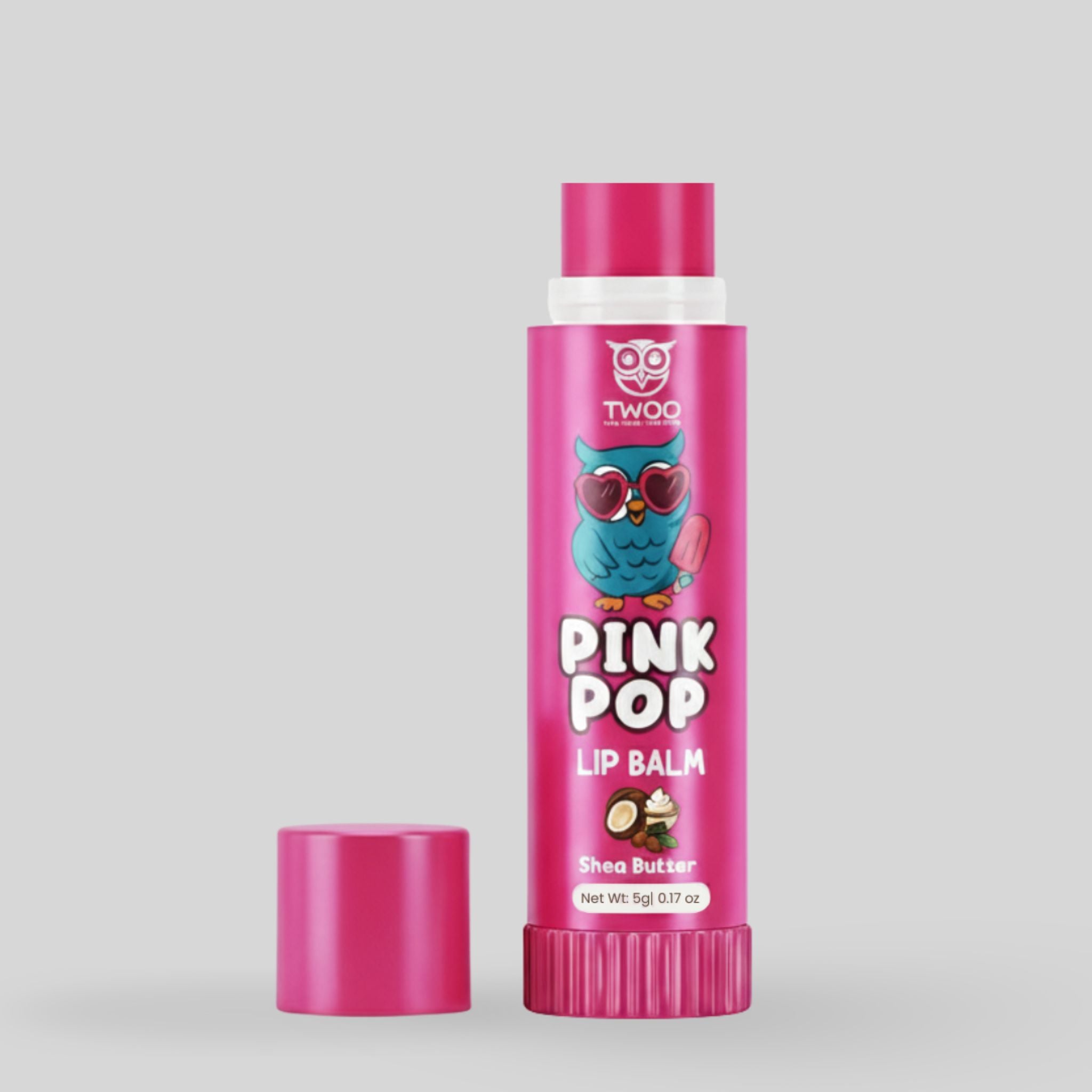 TWOO Kidz Pink Pop Lip Balm – Shea Butter | Tinted Moisture | 5g - Kids Lip Gloss