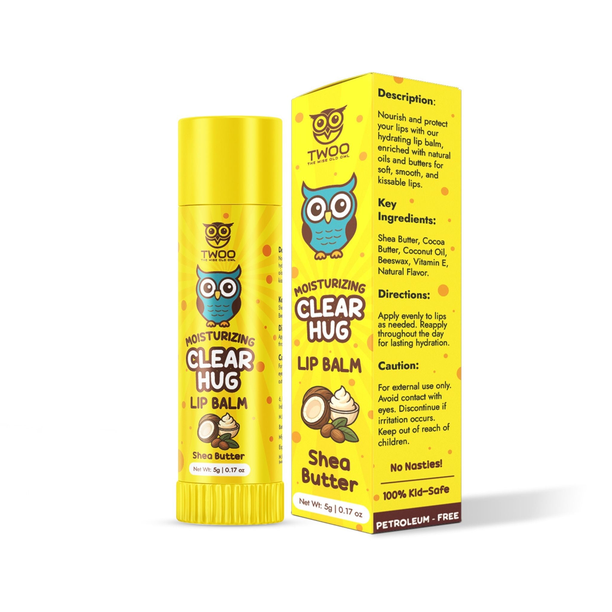 TWOO Moisturizing Clear Hug Lip Balm | Shea Butter | 5g - Kids Lip Gloss