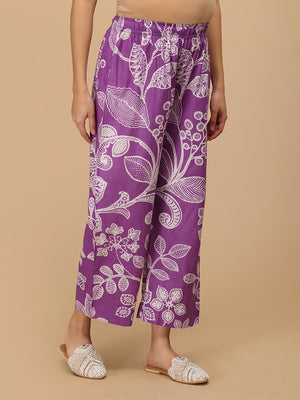 Ulta - Violet Beauty Nursing and Maternity Anarkali Kurta Set - Purple Maternity Ethnic Set