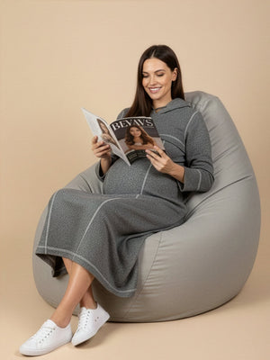 Undercover Cozy Maternity And Nursing Hoodie Dress - Grey Maternity Winter Dress
