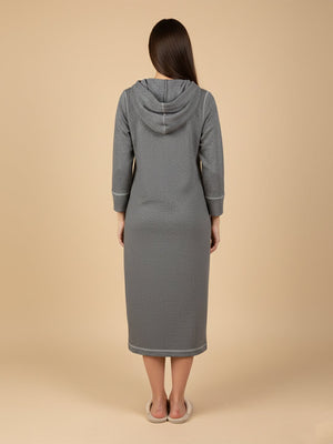 Undercover Cozy Maternity And Nursing Hoodie Dress - Grey Maternity Winter Dress