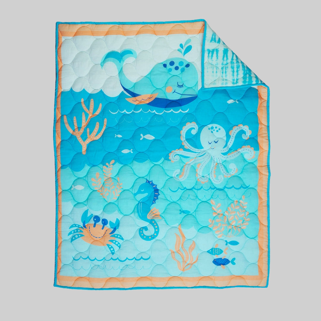 Gudgoodie Premium Cotton Muslin AC Quilt Blanket- Undersea Oasis