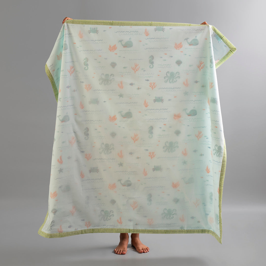 Gudgoodie Kids Cotton Muslin Dohar- Undersea Oasis