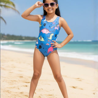 Unicorn And Dino Dream Girls Swimsuit - 2 - 4 Years Kids Swimwear
