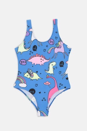 Unicorn And Dino Dream Girls Swimsuit - KSW-SG-UNAD-2-4