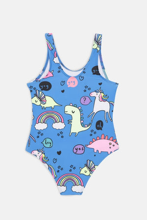 Unicorn And Dino Dream Girls Swimsuit - KSW-SG-UNAD-2-4