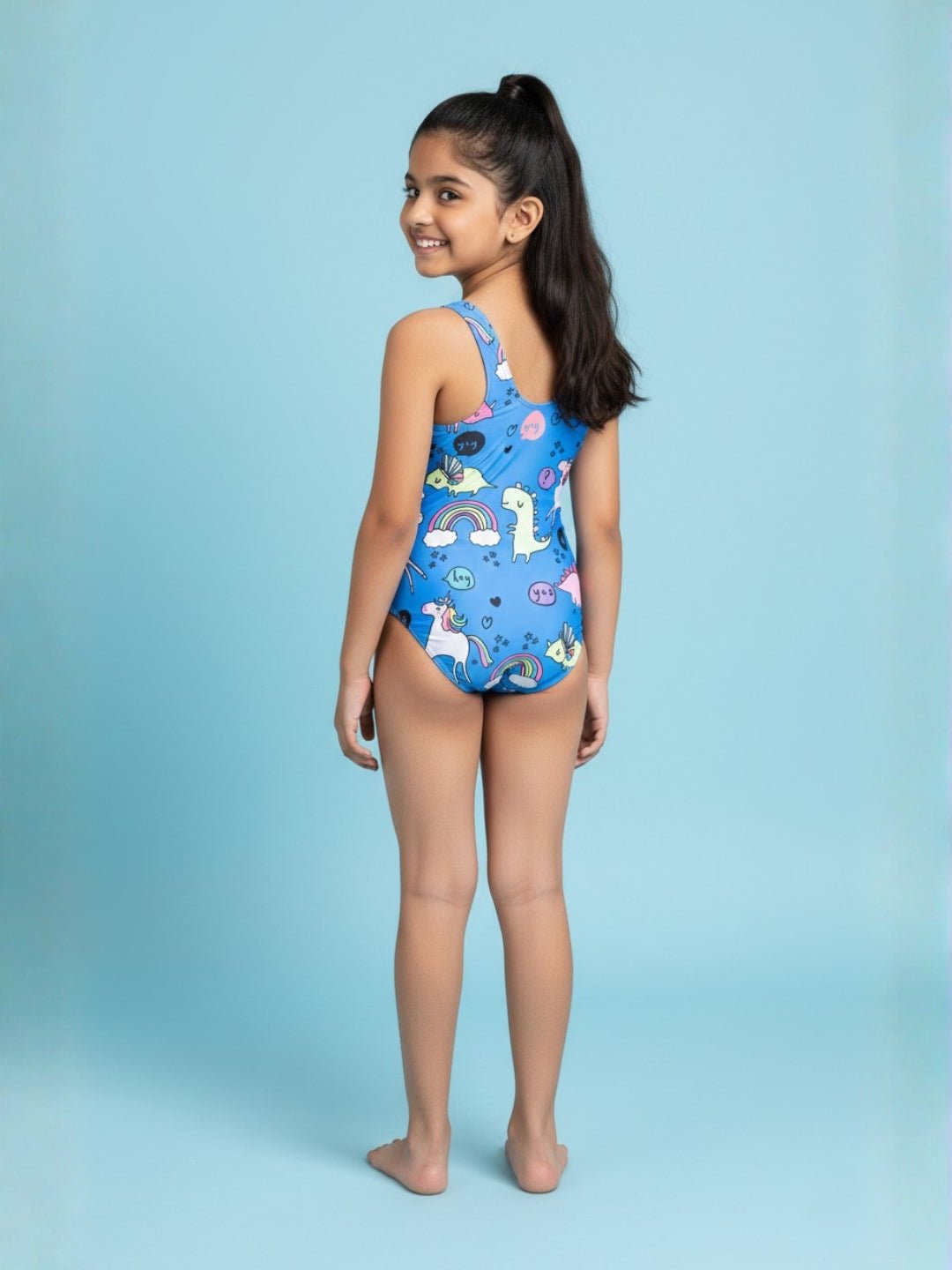 Unicorn And Dino Dream Girls Swimsuit - 2 - 4 Years Kids Swimwear