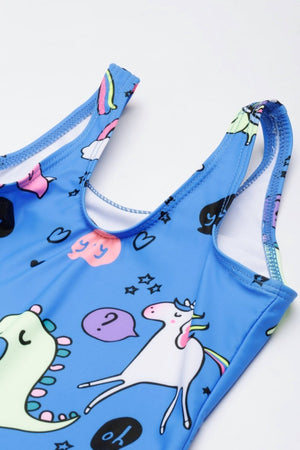Unicorn And Dino Dream Girls Swimsuit - KSW-SG-UNAD-2-4